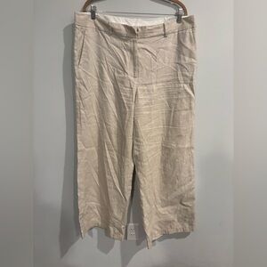 Michael Kors Light Beige Linen Pants SMALL CALLOUT